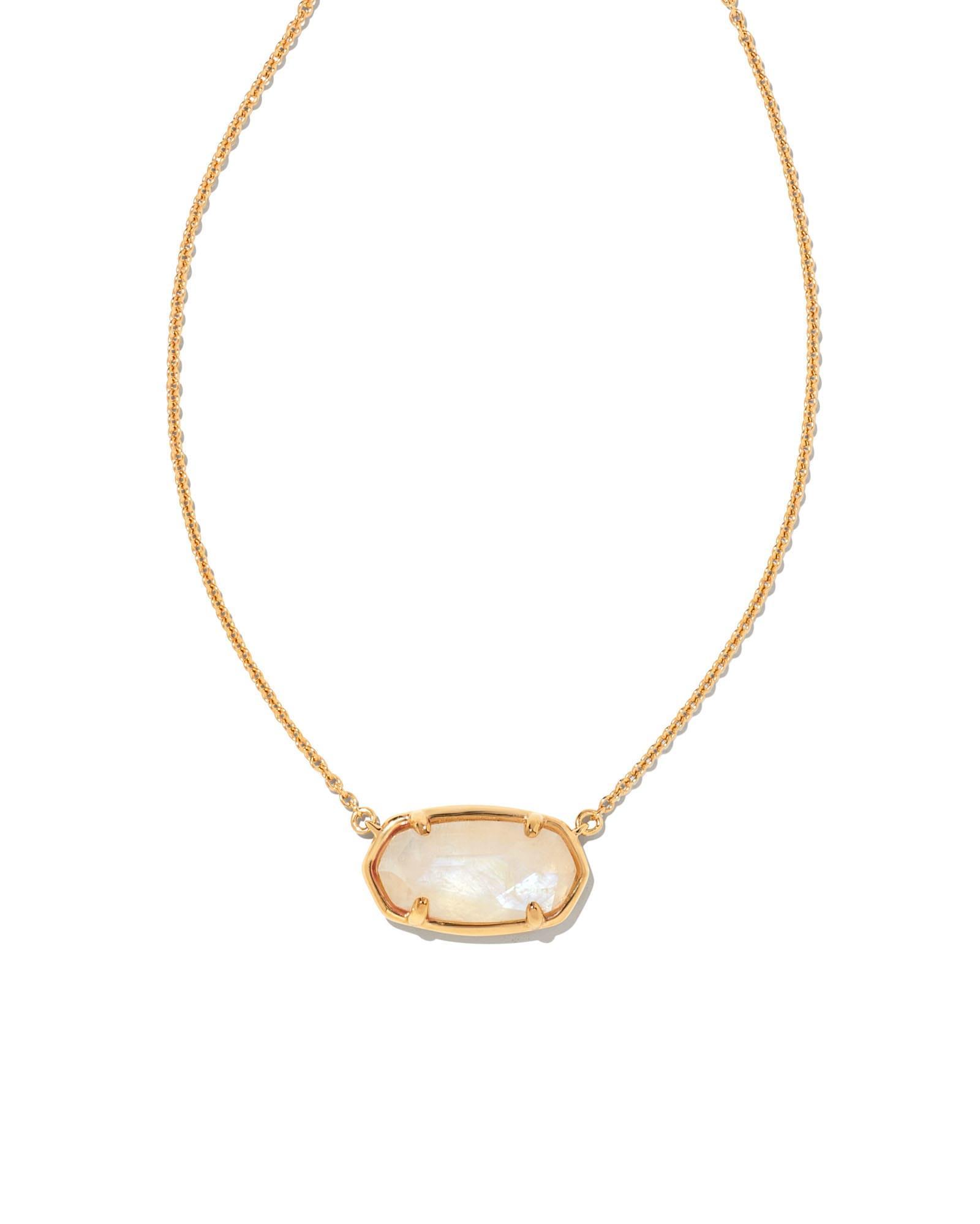 Elisa 18k Gold Vermeil Pendant Necklace in Rainbow Moonstone Product Image