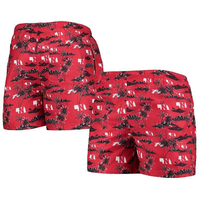 Mens FOCO Scarlet Nebraska Huskers Island Palm Swim Trunks Product Image