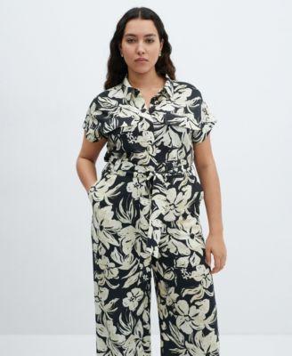 Mango Womens Floral Print Jumpsuit Product Image