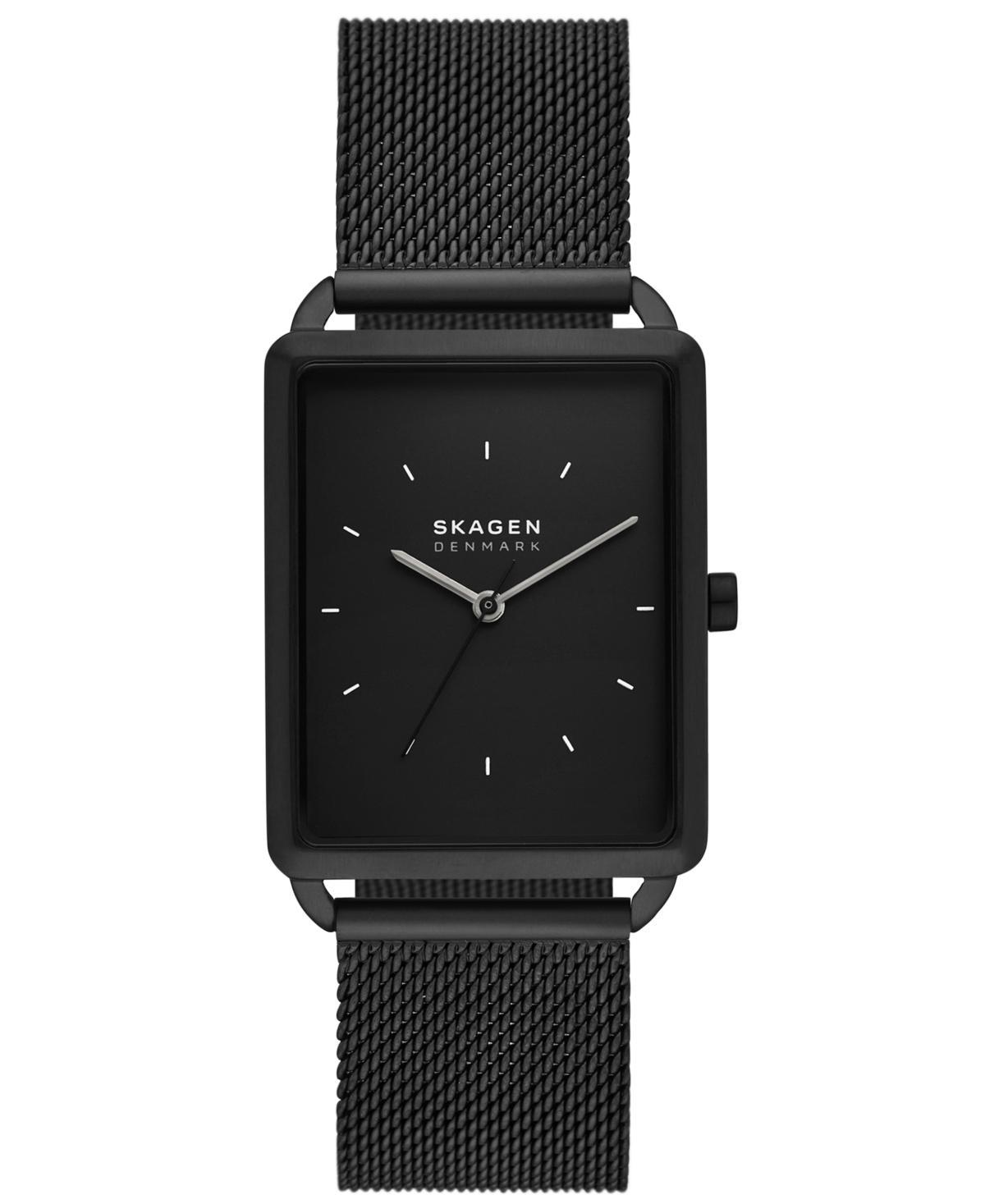 Skagen Mens Hagen Three Hand Black Stainless Steel 36mm Product Image