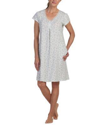 Miss Elaine Womens Floral Lace-Trim Nightgown Product Image