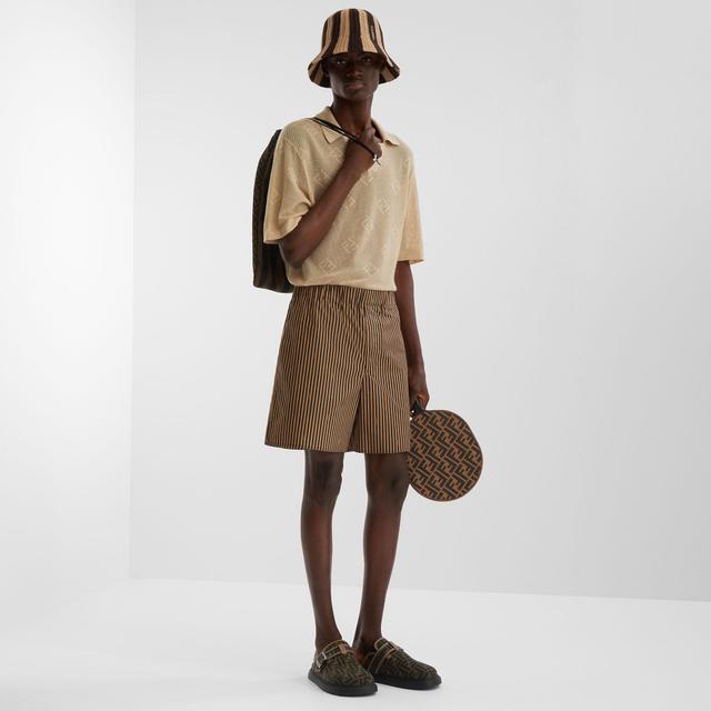 BermudasBrown Pequin poplin shorts Product Image