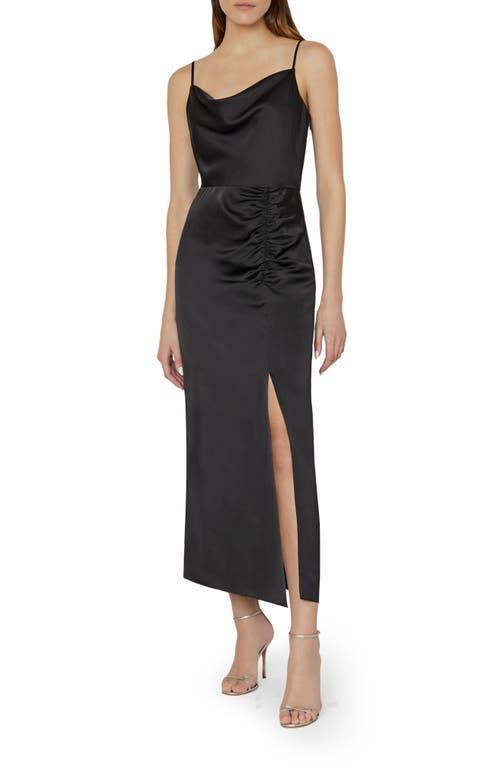 Womens Lilliana Ruched Satin Cowlneck Slipdress Product Image