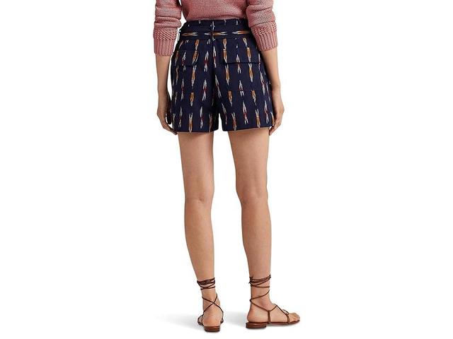 LAUREN Ralph Lauren Geo-Motif Belted Jacquard Shorts (Navy Multi) Women's Jumpsuit & Rompers One Piece Product Image