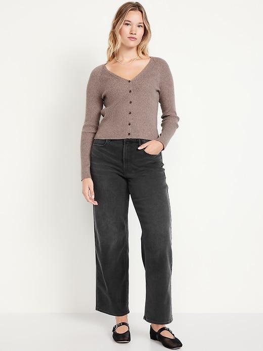 High-Waisted Wow Crop Wide-Leg Jeans Product Image