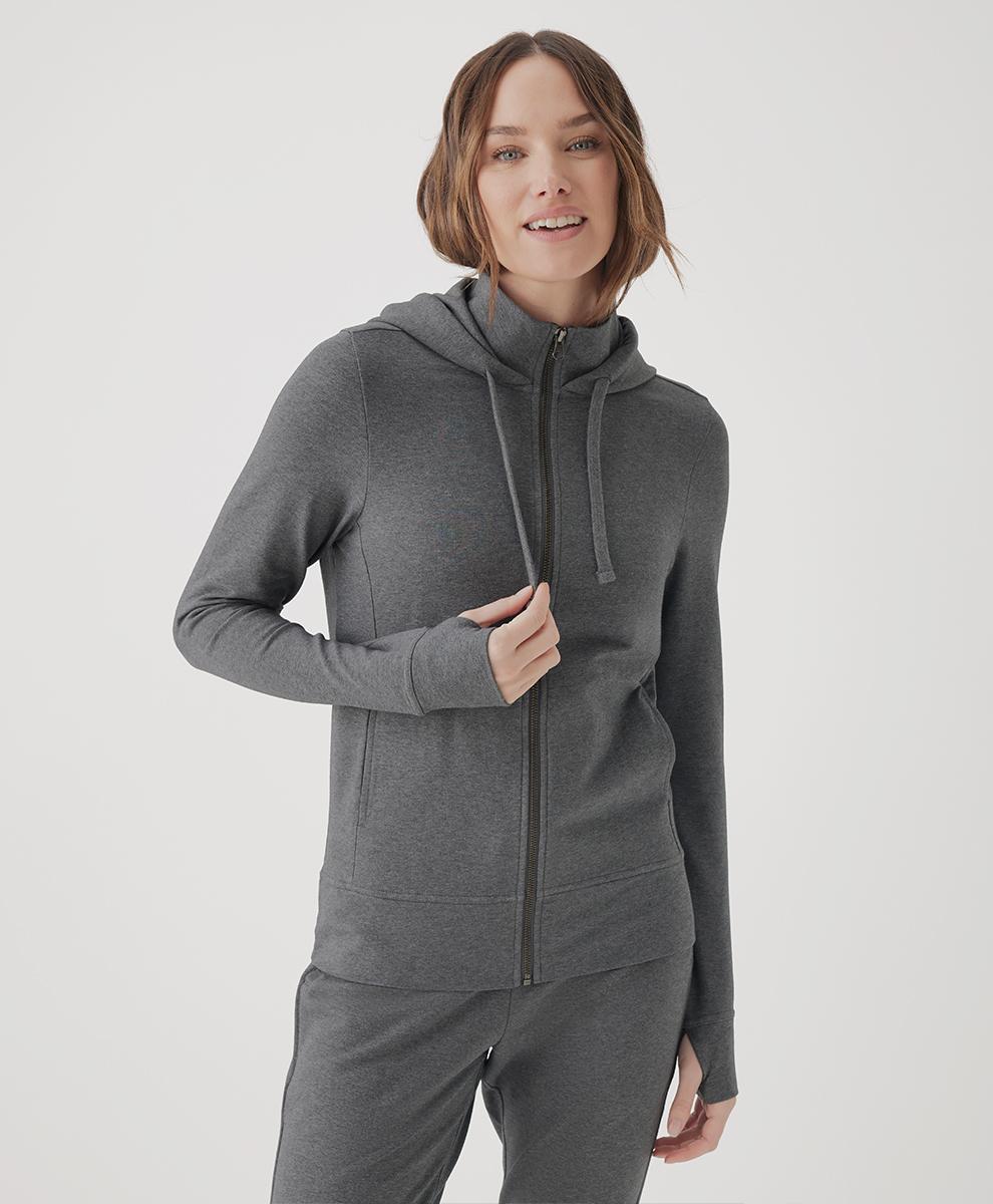 Womens Stretch French Terry Snug-Fit Zip Hoodie XL Product Image