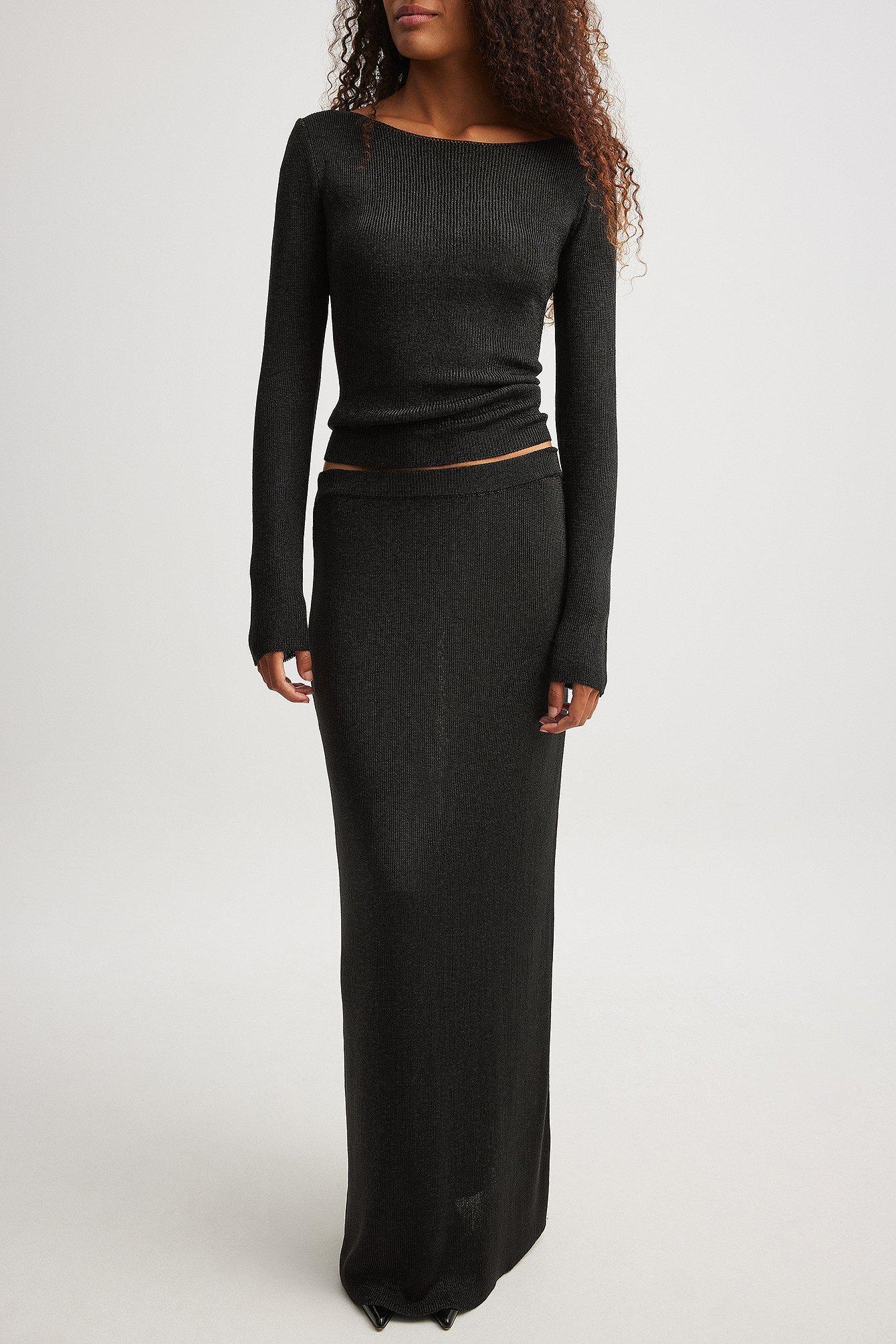 Metallic Knitted Maxi Skirt product image