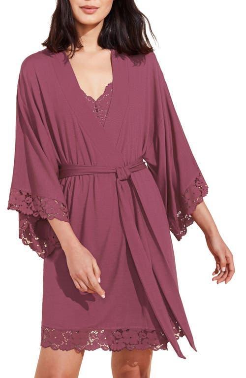 Eberjey Naya Lace Trim Jersey Knit Robe Product Image