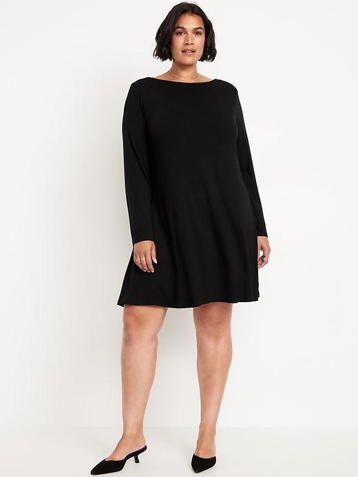 Long-Sleeve Mini Swing Dress Product Image