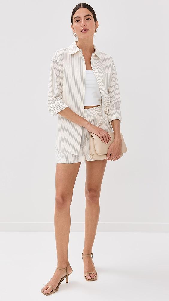 Good American Stripe Poplin Weekend Shorts | Shopbop Product Image