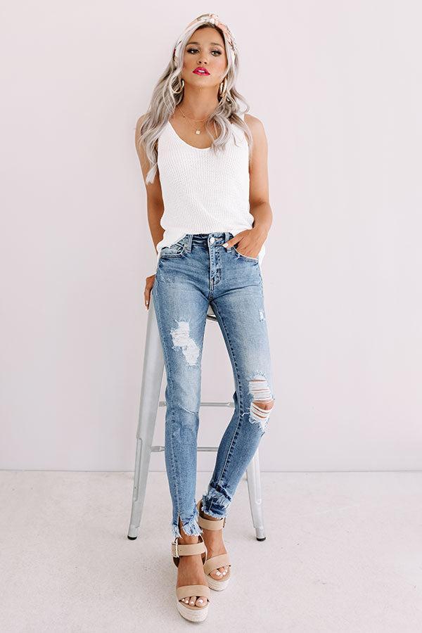 KanCan Malibu Distressed Midrise Skinny In Medium Wash Product Image