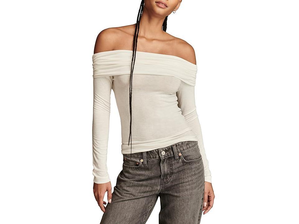 Lucky Brand Off The Shoulder Top (Whisper ) Women's Clothing Product Image