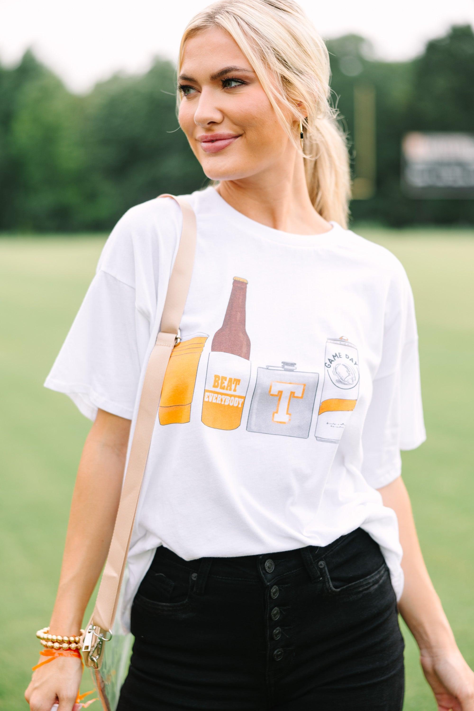 Drink Local Orange And White Gameday Graphic Tee Female Product Image