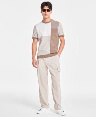 Alfani Mens Refined Cargo Pants Colorblock Sweater T Shirt Outfit Created For Macys product image