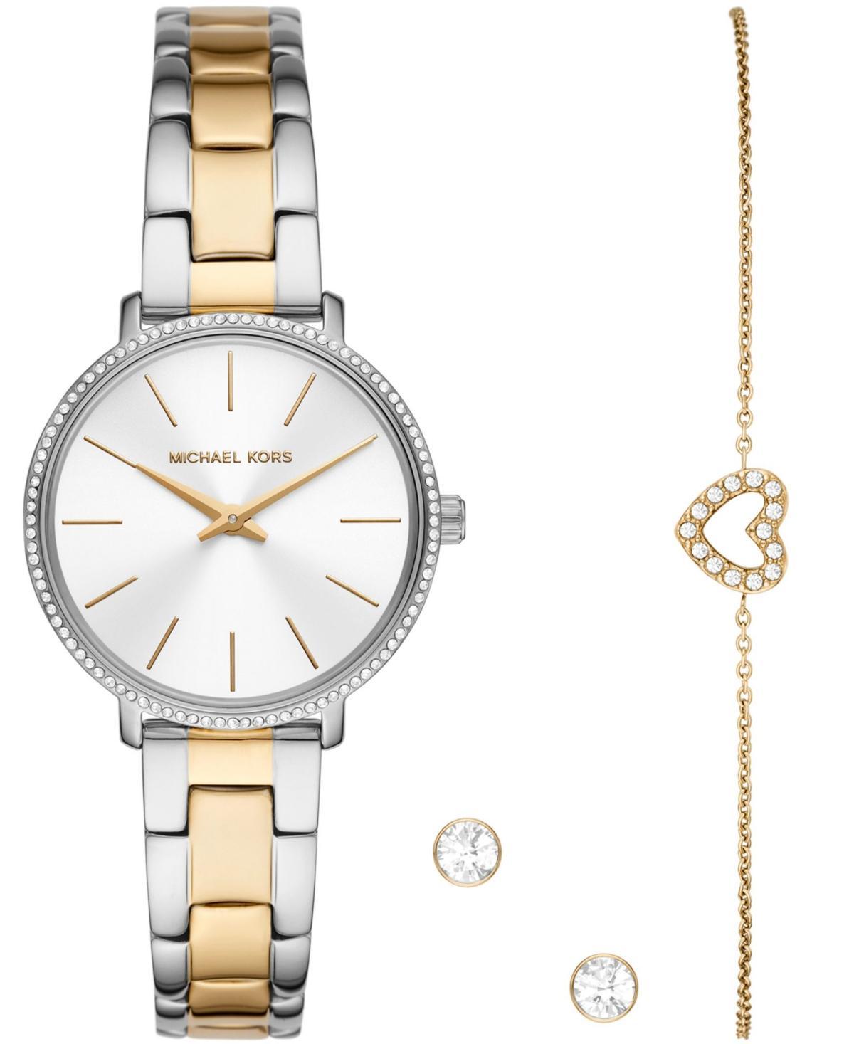 Michael Kors Womens Pyper Two-Tone Stainless Bracelet Watch 32mm Gift Set Product Image