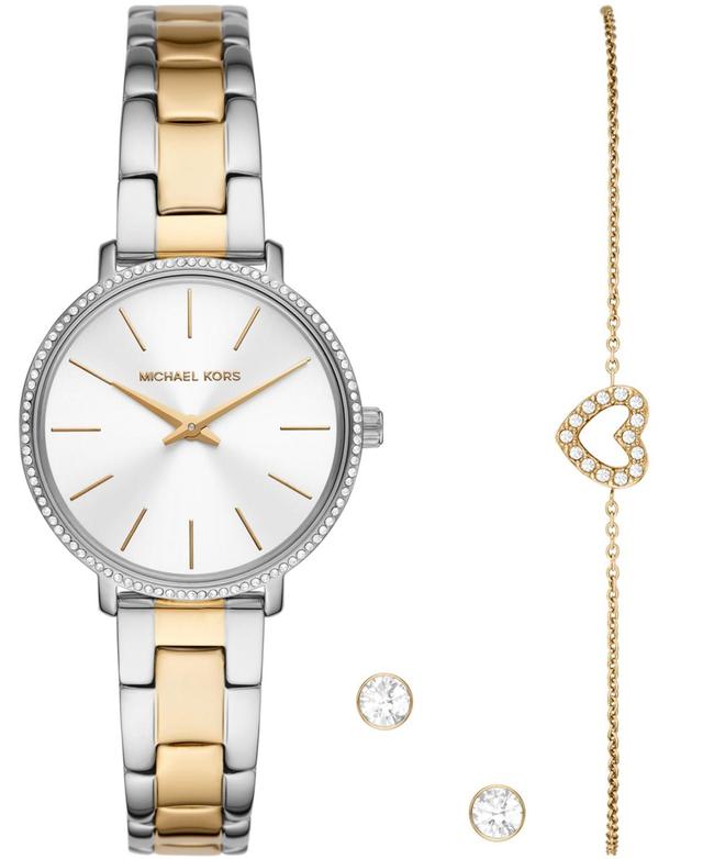 Michael Kors Womens Pyper Two-Tone Stainless Bracelet Watch 32mm Gift Set Product Image