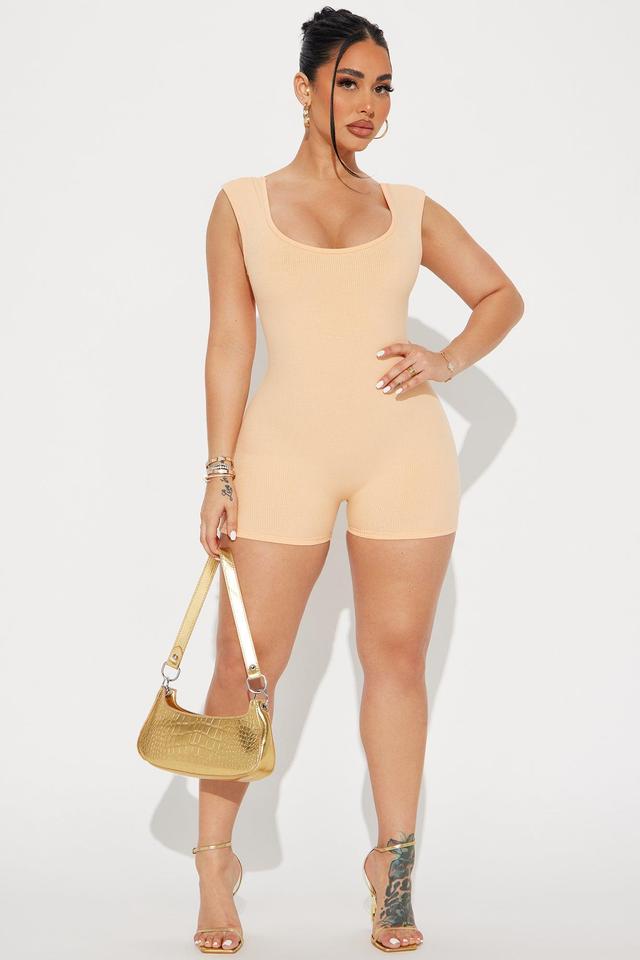 Rachel Snatched Romper - Peach Product Image