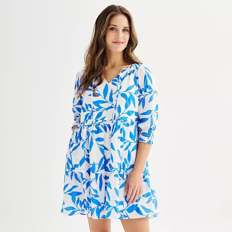 Womens Sonoma Goods For Life Tie Neck Tiered Dress Product Image