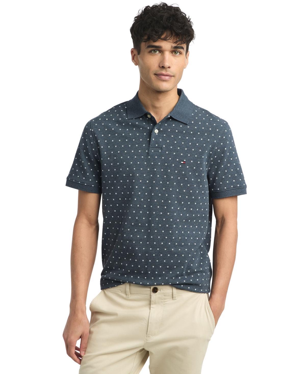 Tommy Hilfiger Mens Micro Geometric Print Short Sleeve Polo Shirt Product Image