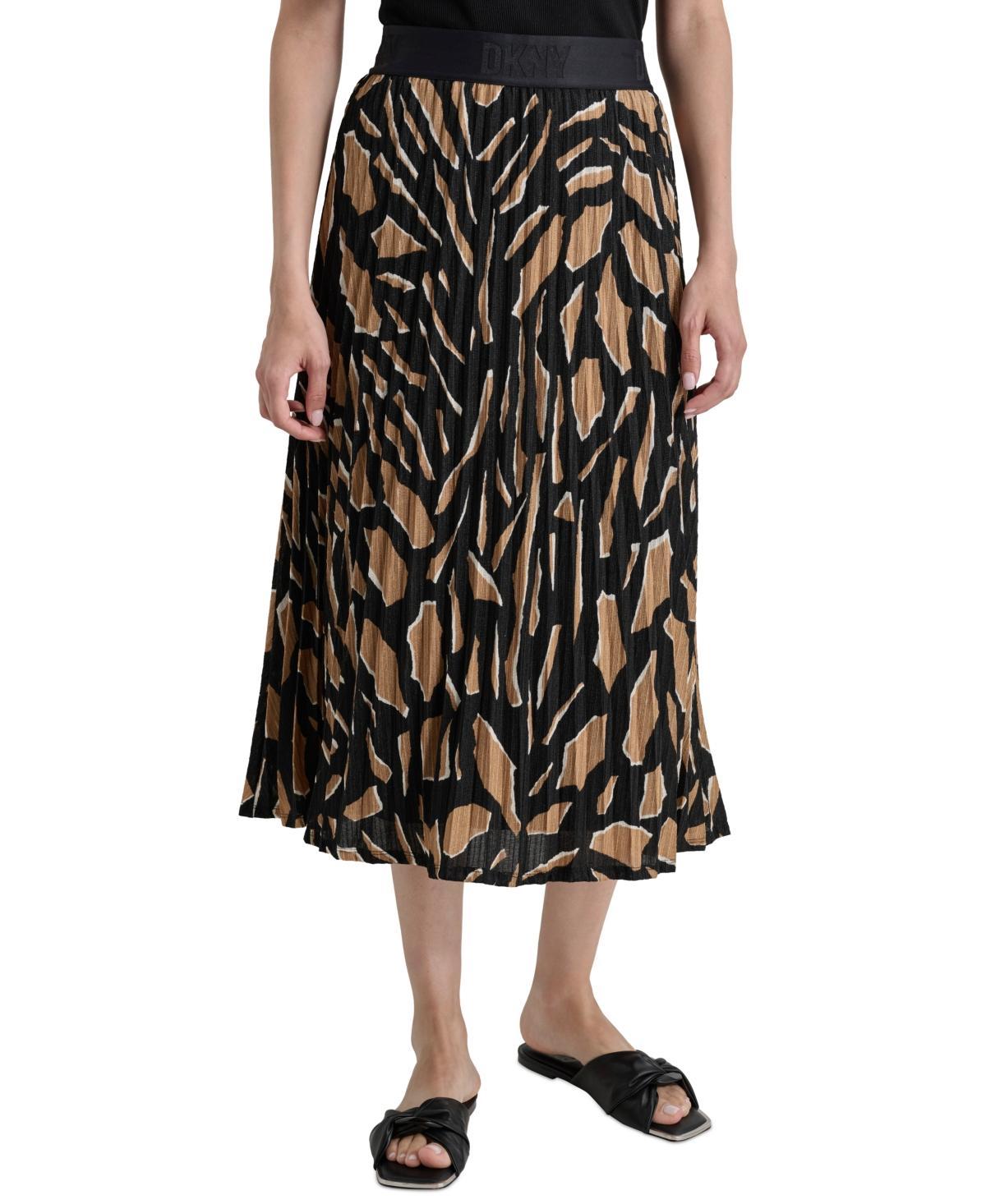 Dkny Womens Pull-On Printed Midi Skirt Product Image