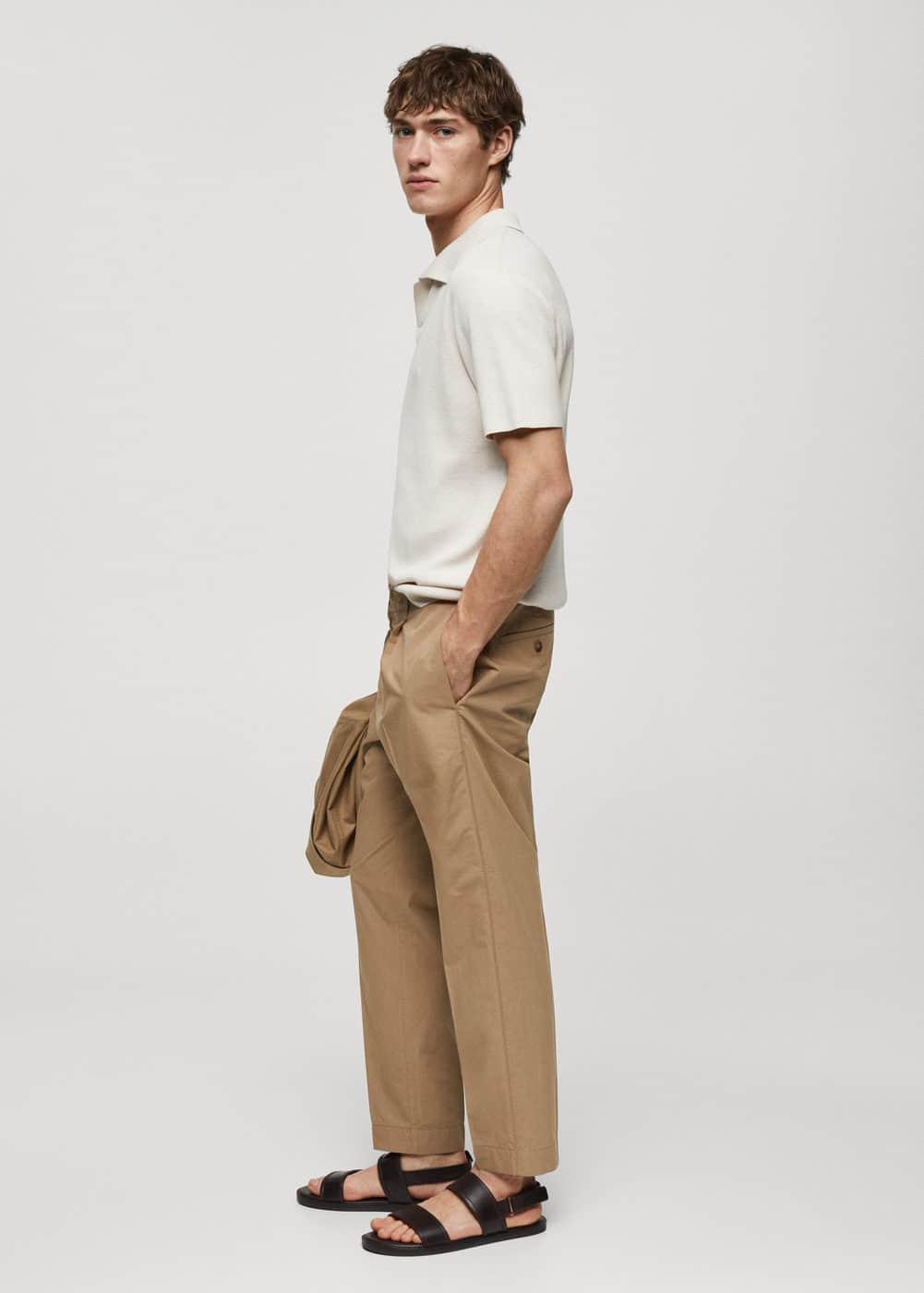 MANGO MAN - 100% slim-fit cotton pants beigeMen Product Image