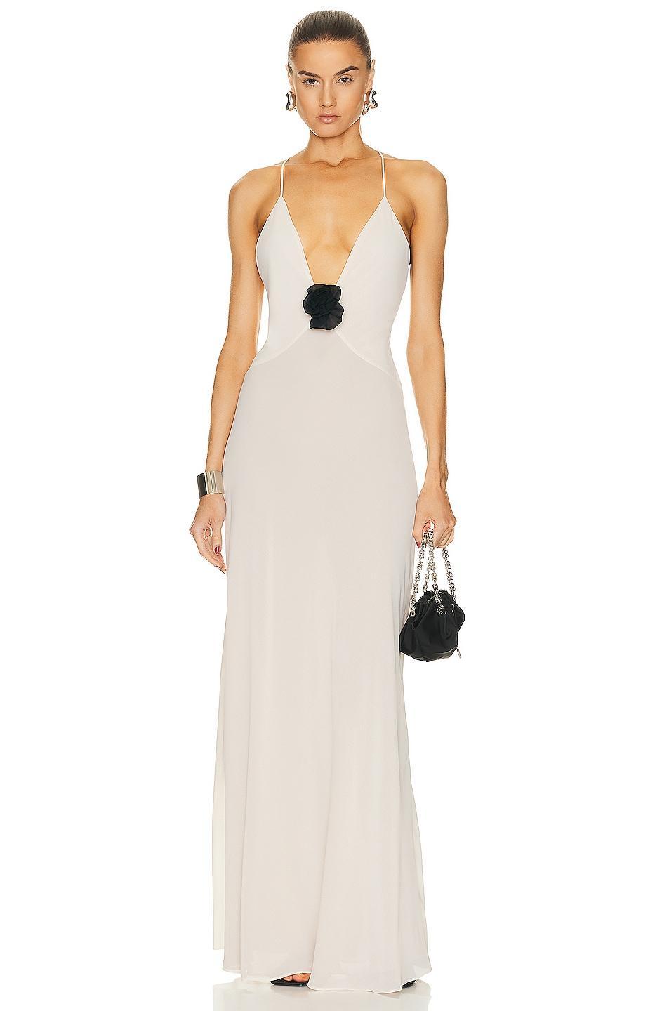 Helsa Sheer Deep V Long Slip Dress Product Image