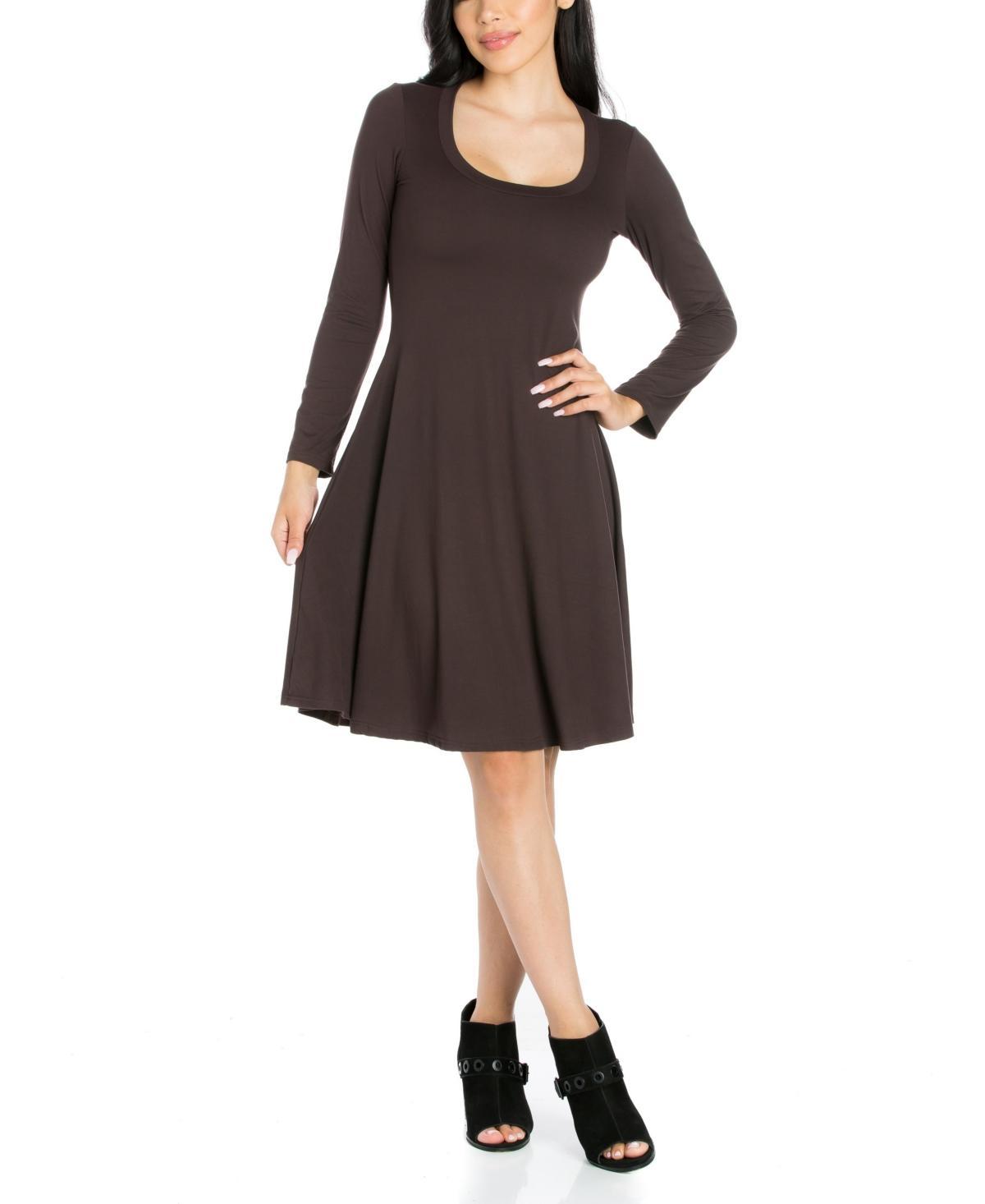 Womens Classic Long Sleeve Flared Mini Dress Product Image