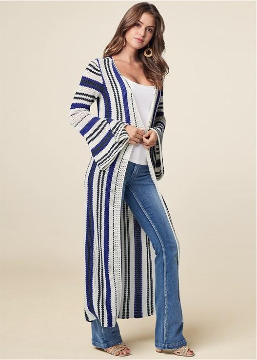 Striped Duster Cardigan Product Image