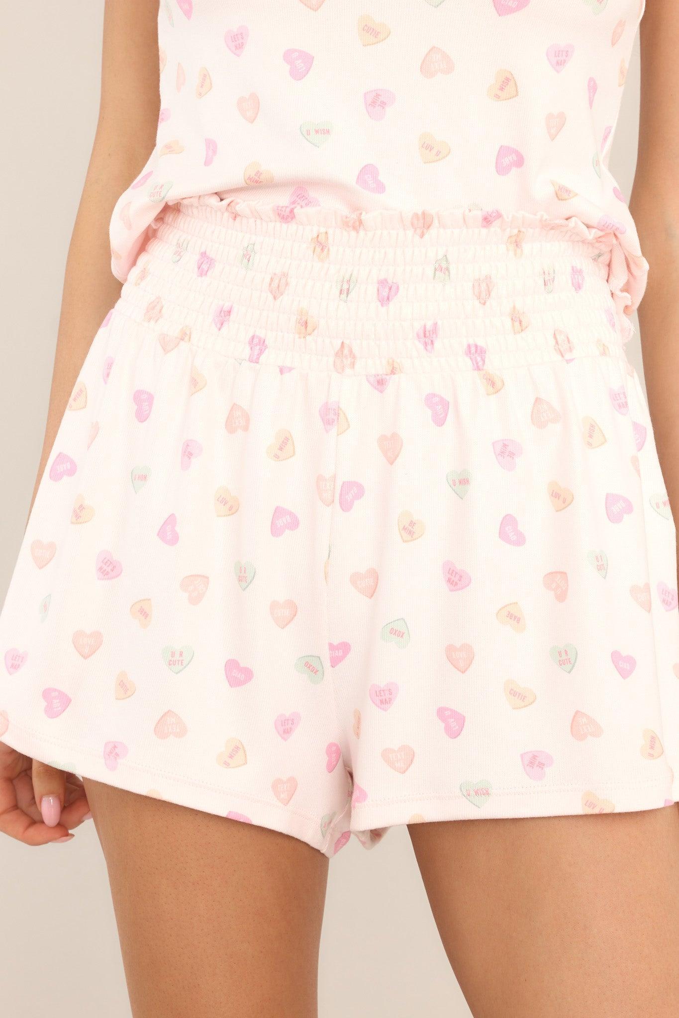 Z Supply Z-Supply Dawn Candy Heart Whisper Pink Lounge Shorts Product Image