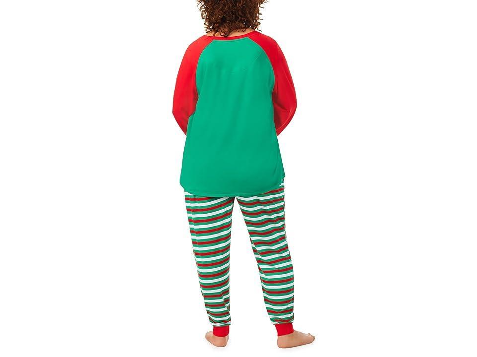 Pajamarama Plus Size Elf Long PJ Set (Holiday Stripe) Women's Pajama Sets Product Image