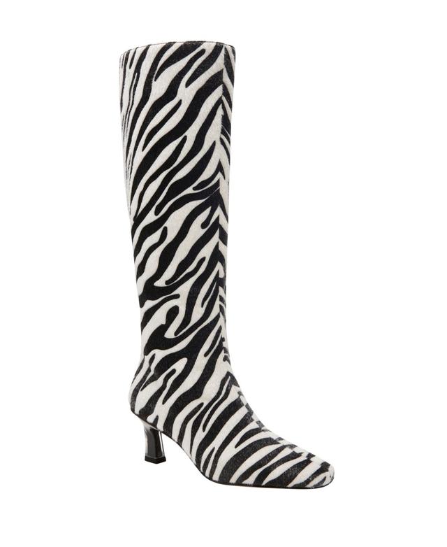 Katy Perry Womens The Zaharrah Square Toe Kitten Heel Regular Calf Boots Product Image