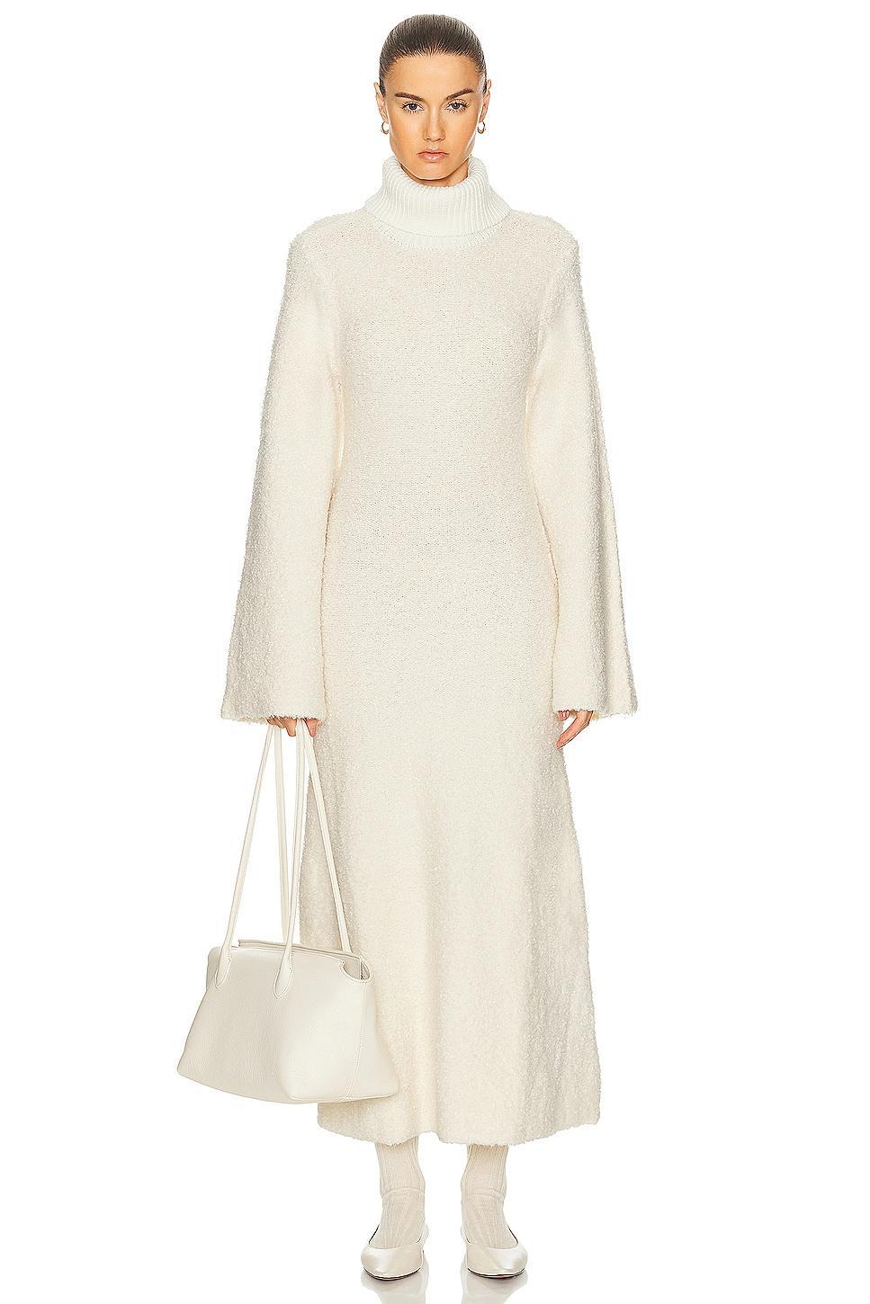 GRLFRND Maeko Boucle Dress in Ivory - Ivory. Size S (also in L, XL, XS). Product Image