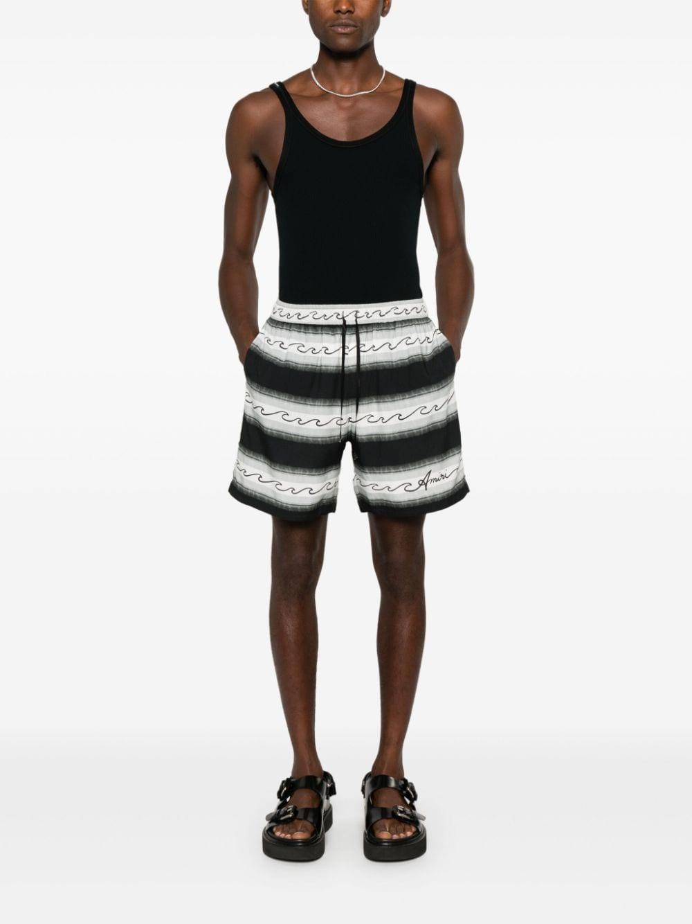 AMIRI Wave Baja Striped Shorts In Grey Product Image