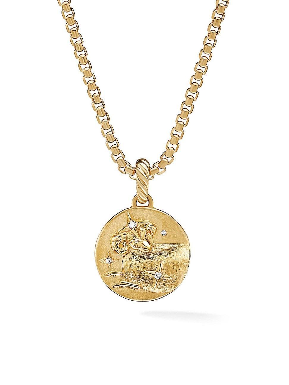 Womens Zodiac Amulet In 18K Yellow Gold With Diamonds Product Image