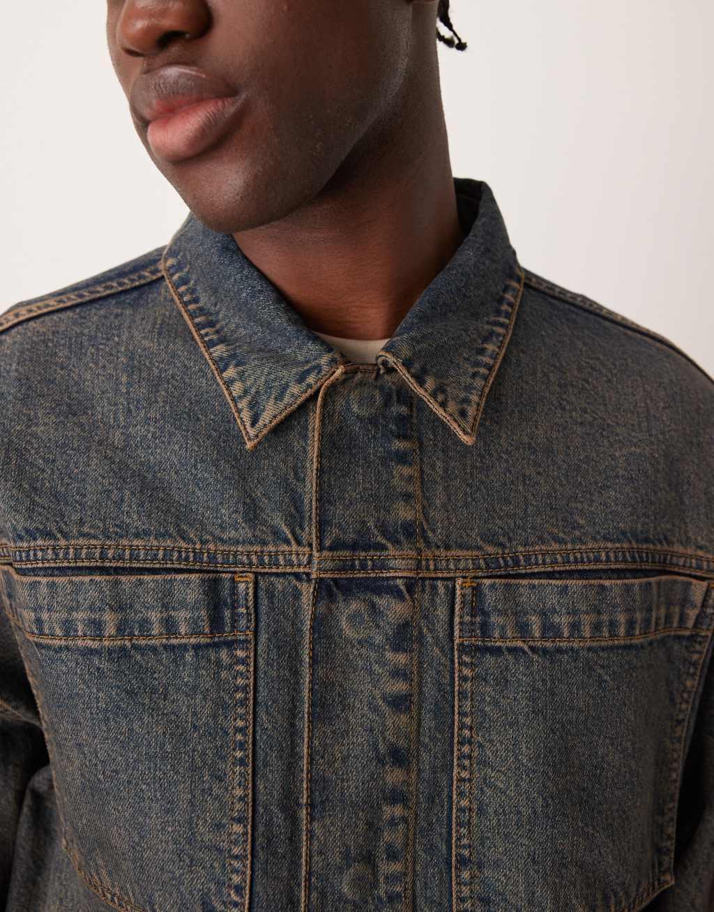 ASOS DESIGN jacket in washed gray - part of a set Product Image