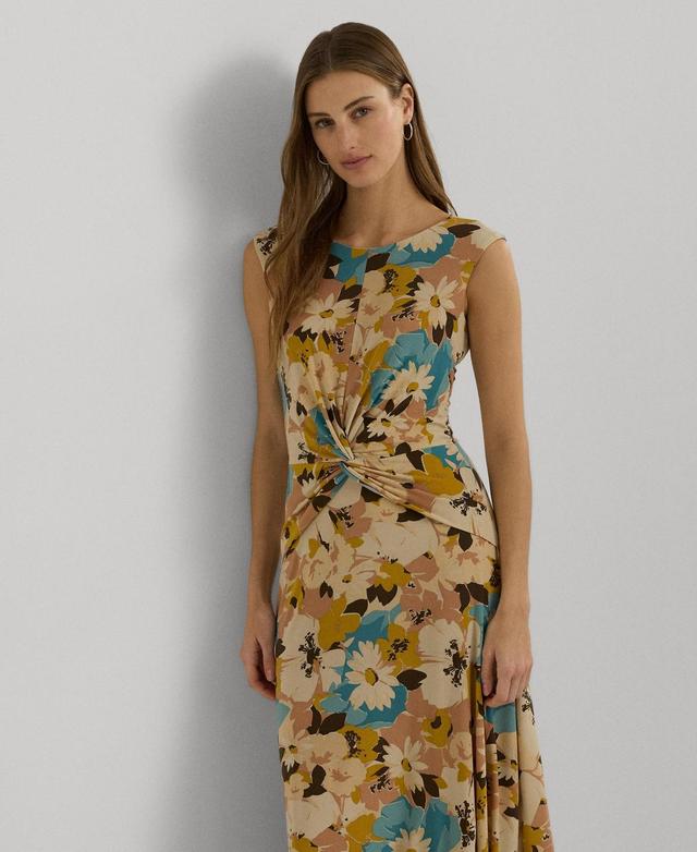 Women's Floral Twist-Front Jersey Dress Product Image