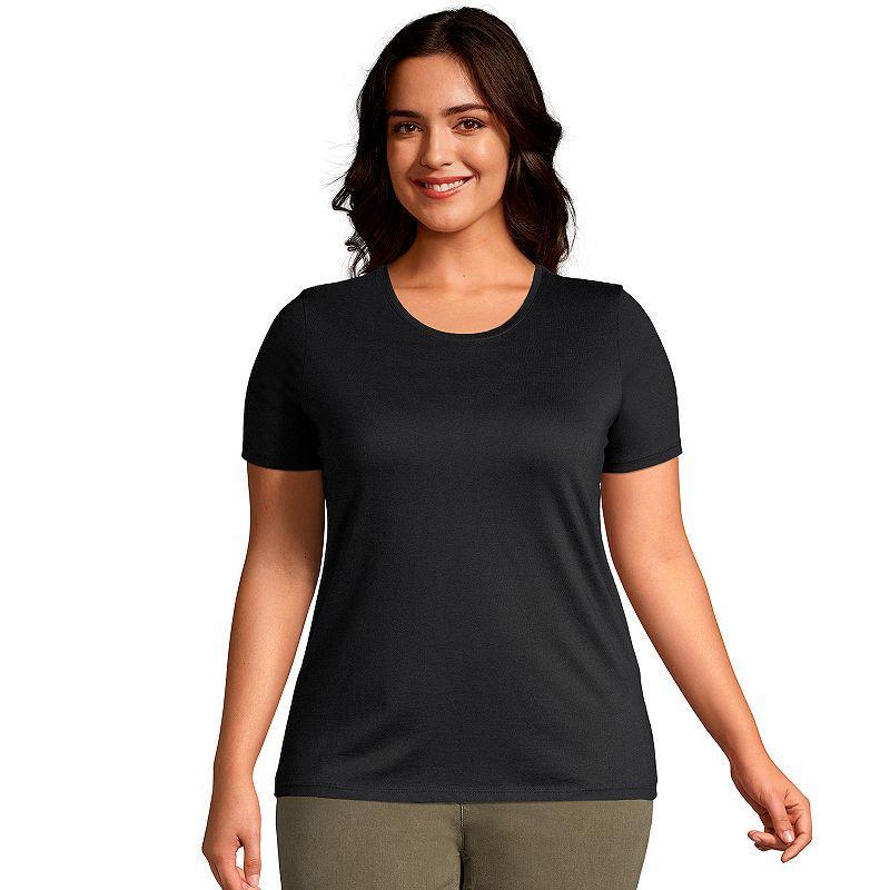 Plus Size Lands End Relaxed Supima Cotton Crewneck Tee, Womens Brt Green Product Image