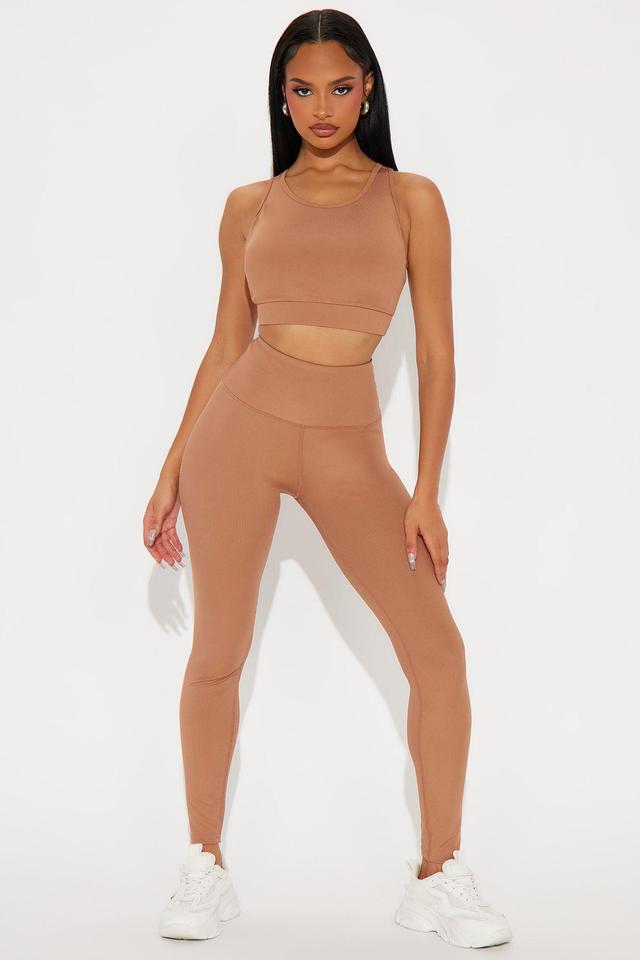 Serenity Ribbed Leggings - Camel Product Image