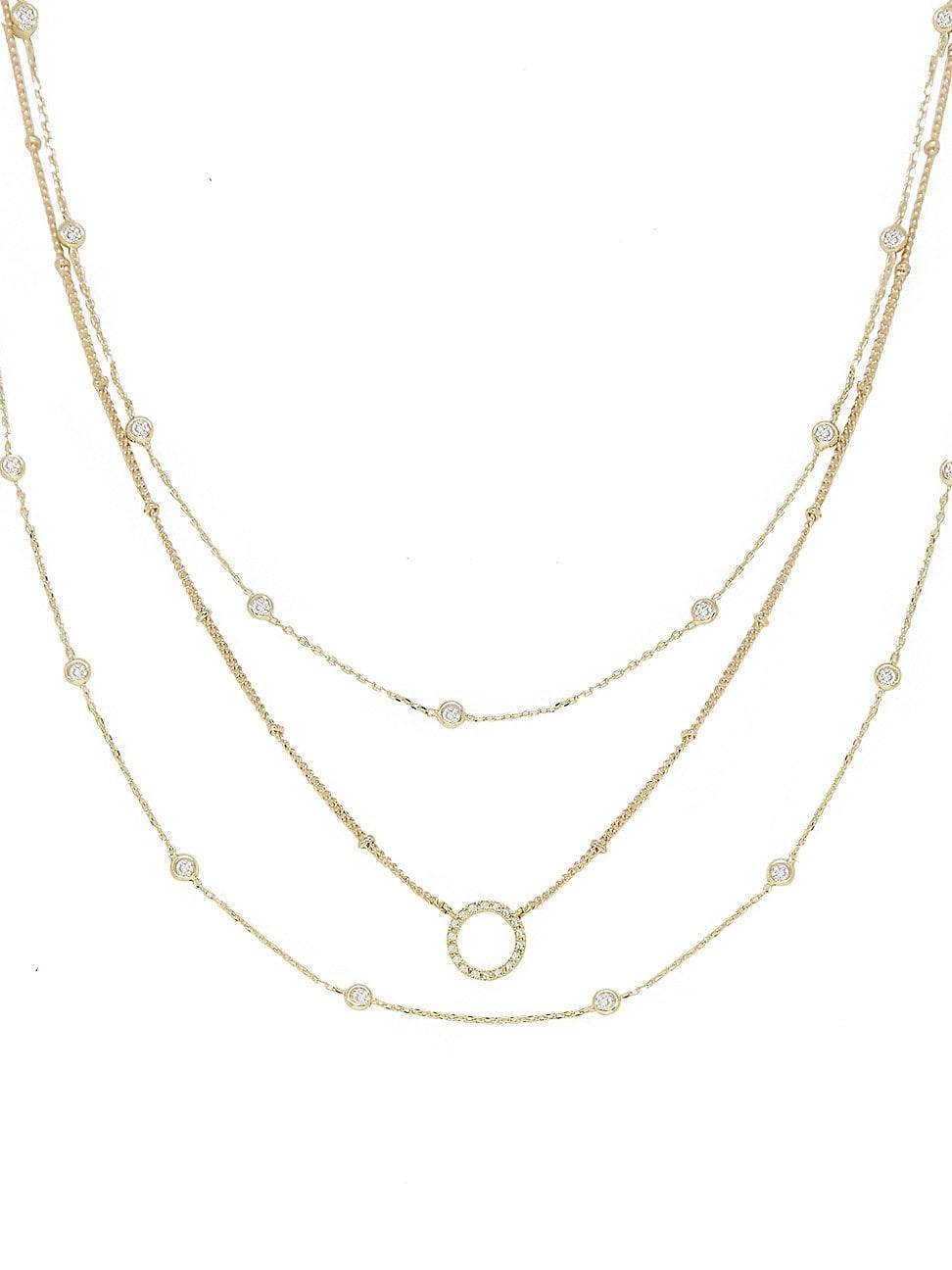 Womens Monroe Crystal Strand 18K Gold-Plated Layered Necklace Product Image