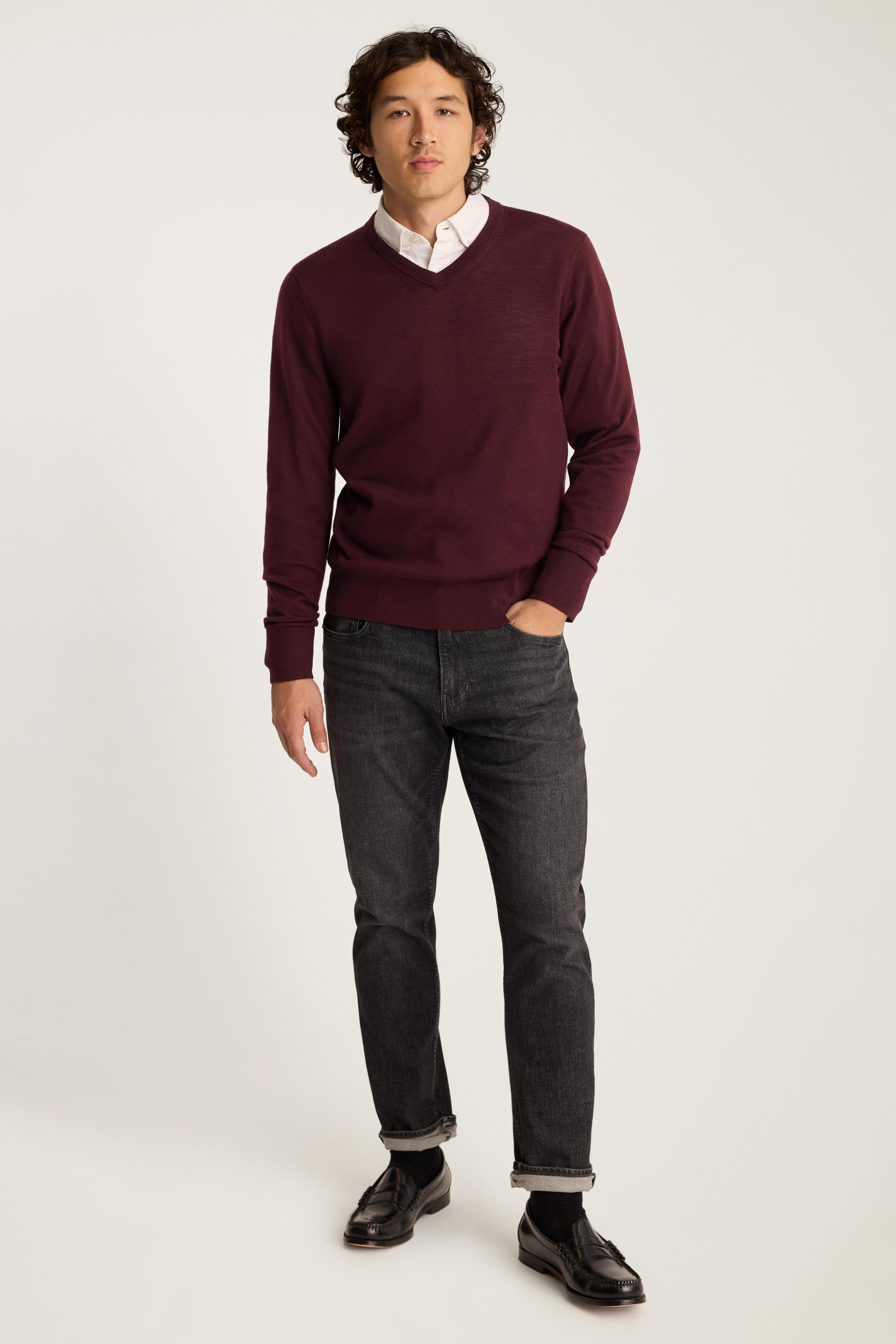 Washable Merino V-Neck Sweater Product Image