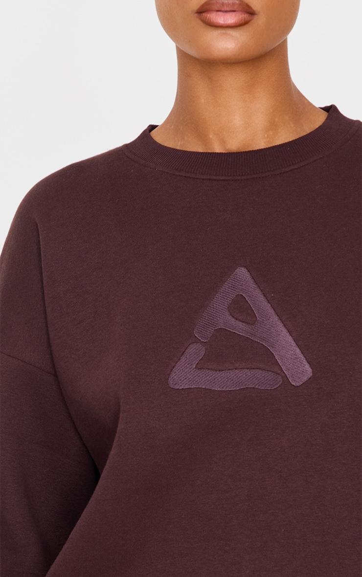 Dark Chocolate Embroidered Sweatshirt Product Image