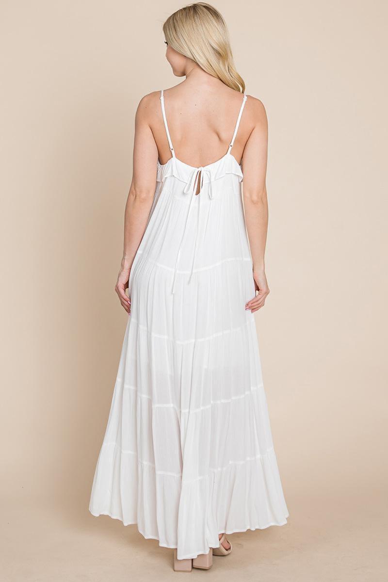 Tiered Tie Strap Cami Maxi Dress Product Image