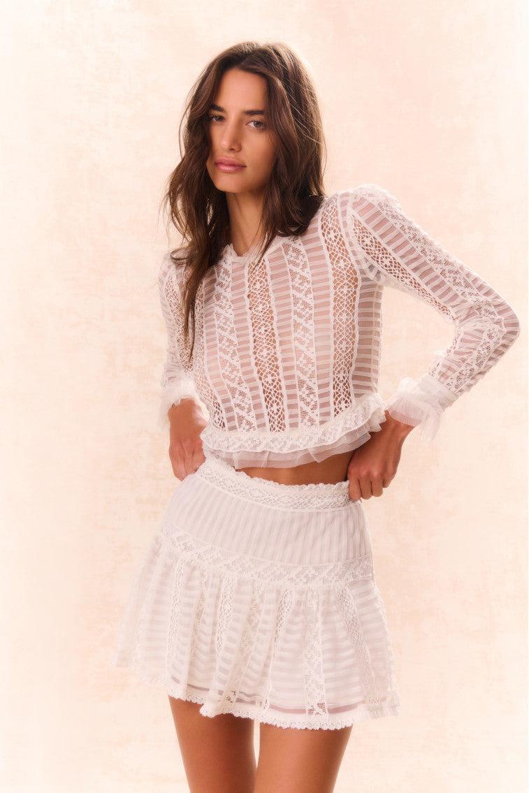 Rubyanne Crochet Lace Mini Skirt Product Image