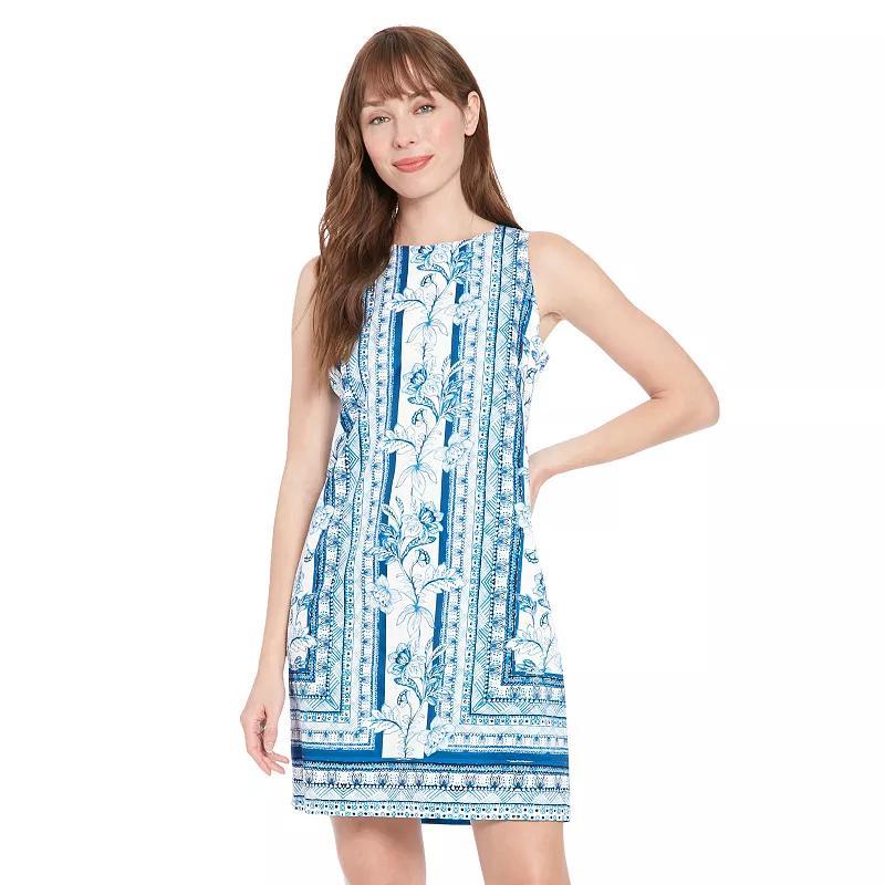 Womens London Times Floral Patchwork Shift Dress Product Image