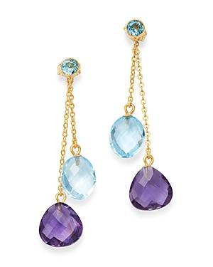 Bloomingdale's Amethyst & Blue Topaz Drop Earrings in 14K Yellow Gold - 100% Exclusive - Female Product Image