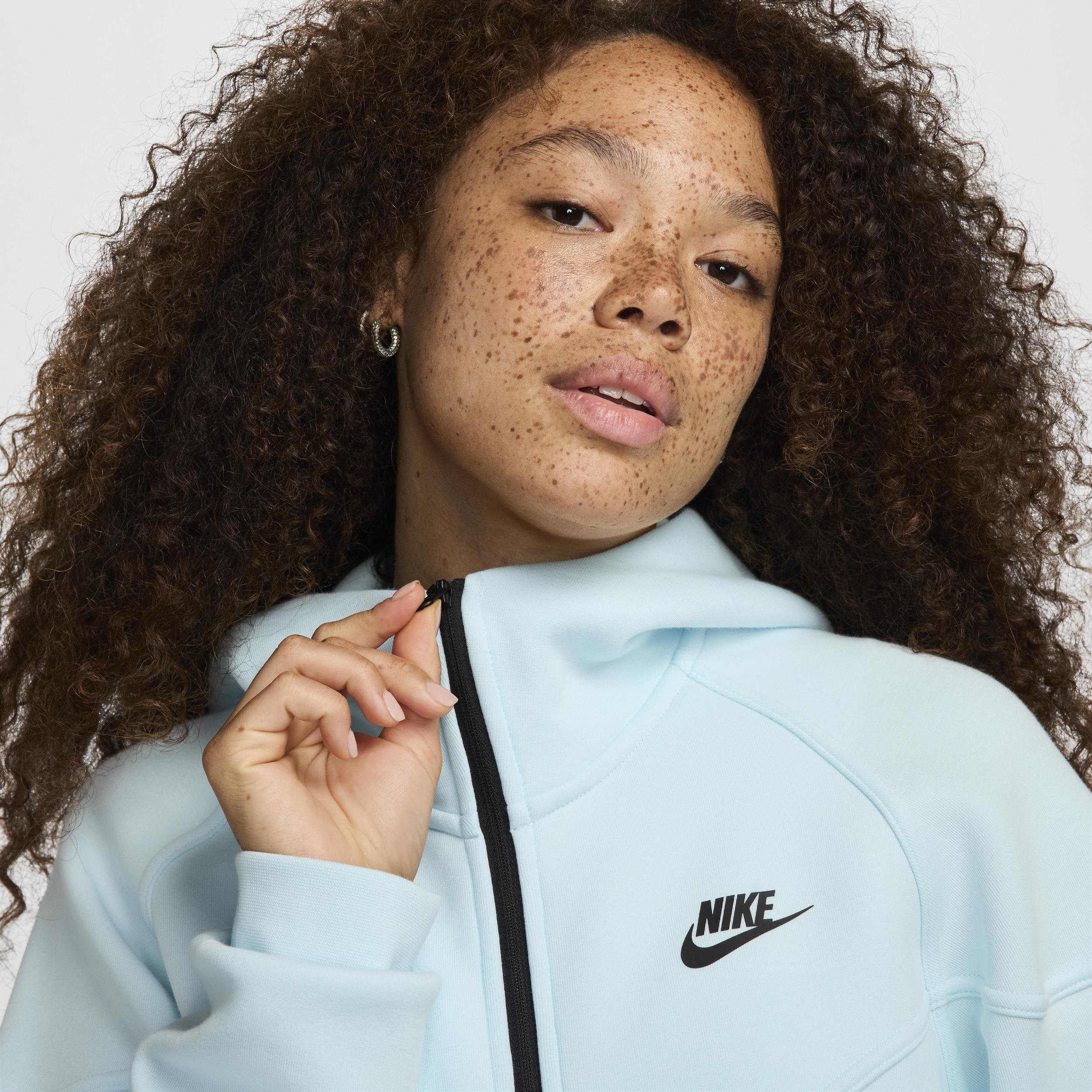 Nike Womens Nike NSW Tech Fleece WR Full-Zip Hoodie - Womens Glacier Blue/Black Product Image