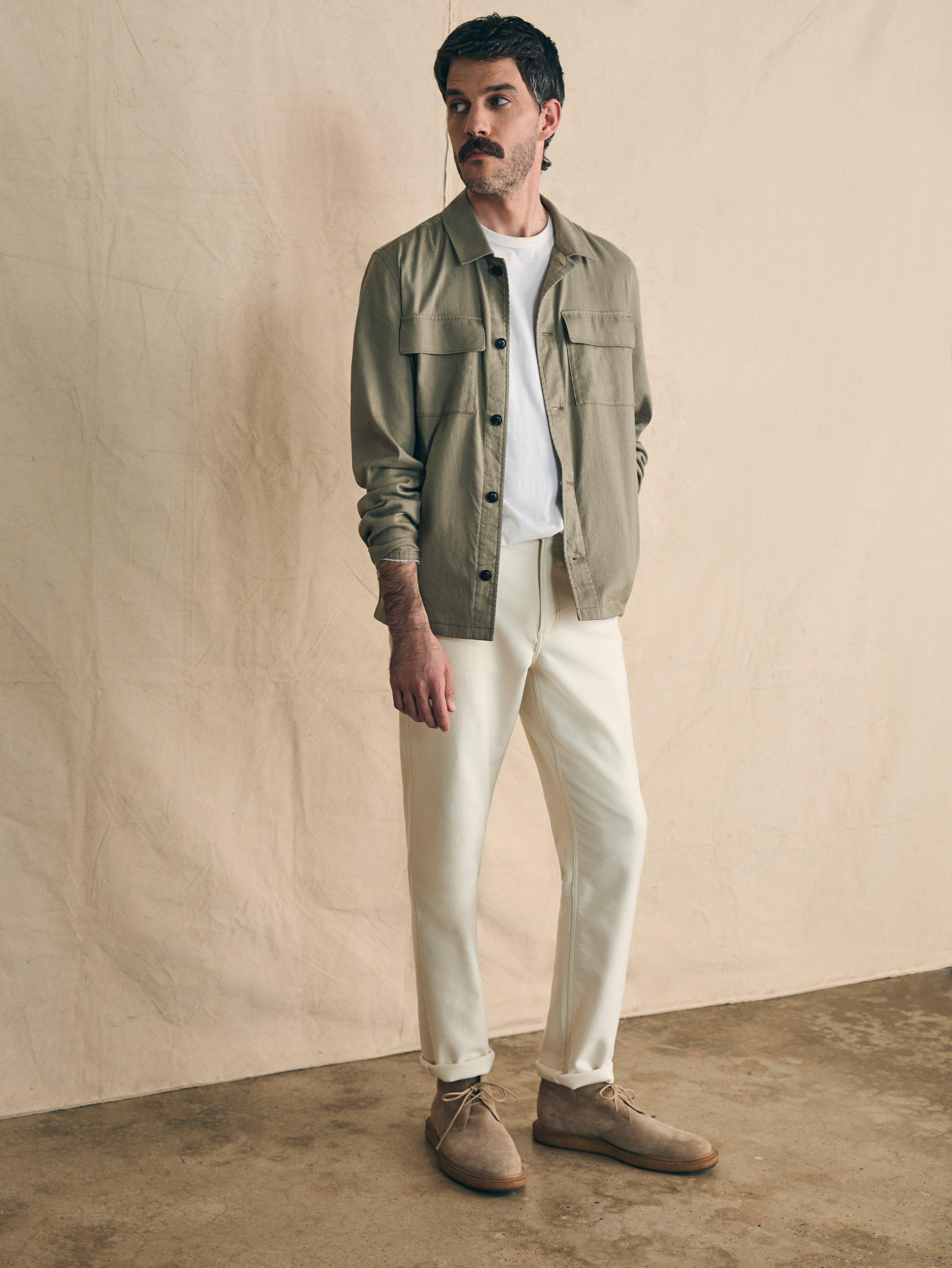 Movement™ Flex Linen Shirt Jacket - Olive Isle Male Product Image