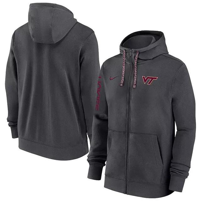 Mens Nike Anthracite Virginia Tech Hokies 2024/25 Sideline Club Fleece Pullover Hoodie Product Image