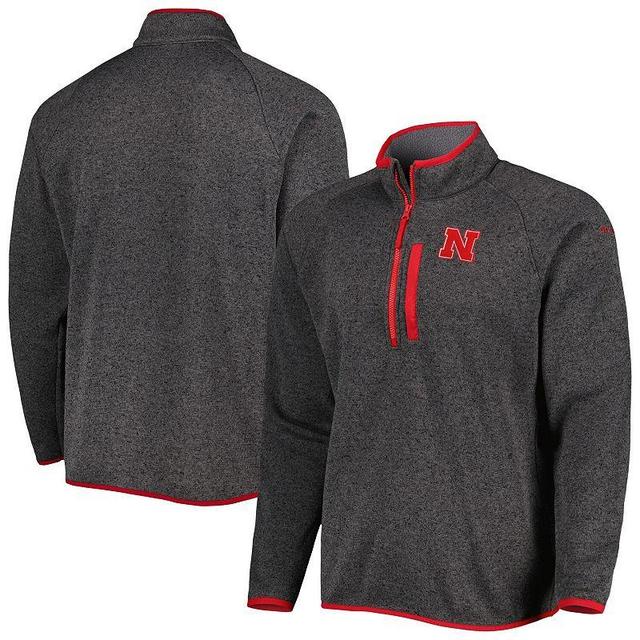 Mens Columbia Gray Nebraska Huskers Canyon Point Raglan Half-Zip Top Product Image