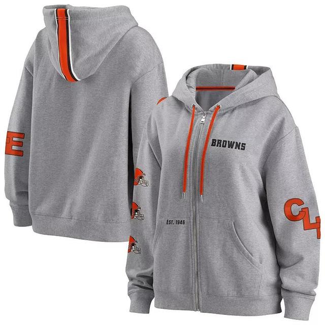 Womens WEAR by Erin Andrews Gray Cleveland Browns Full-Zip Hoodie Product Image